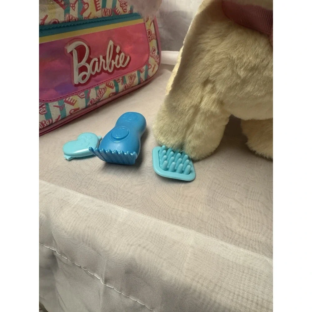 Barbie Plush Toy‎ Playset,Hairdresser Stuffed poodle lights up 2/6 Accessories